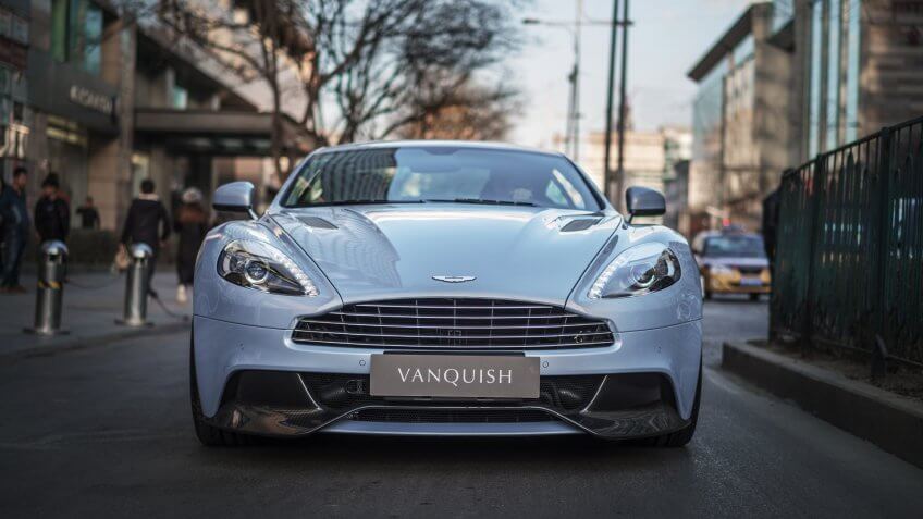 Beijing - March 5, 2017: Aston Martin Vanquish (2nd generation, 2012-), a British grand tourer powered by 5.