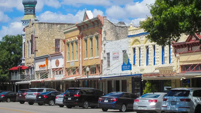 Main Street shops in Georgetown Texas