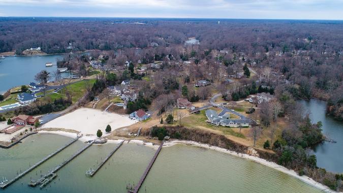 Lexington Park Maryland daytime aerial view of homes