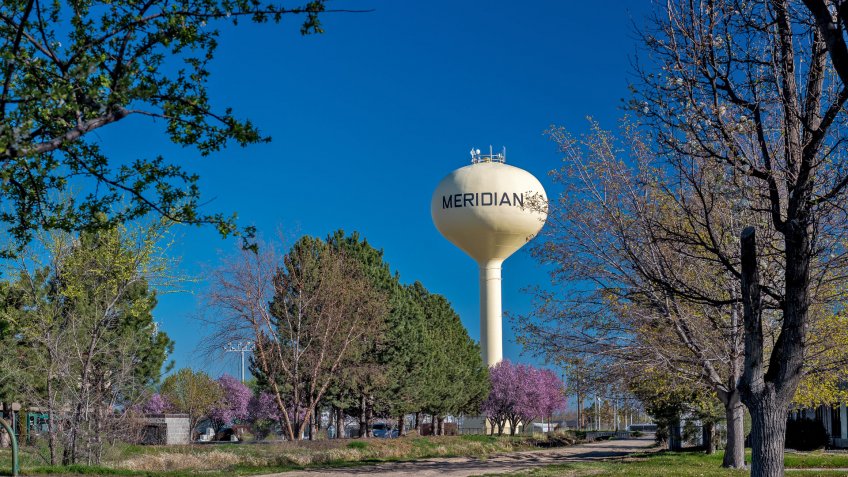 Meridian Idaho with spring trees