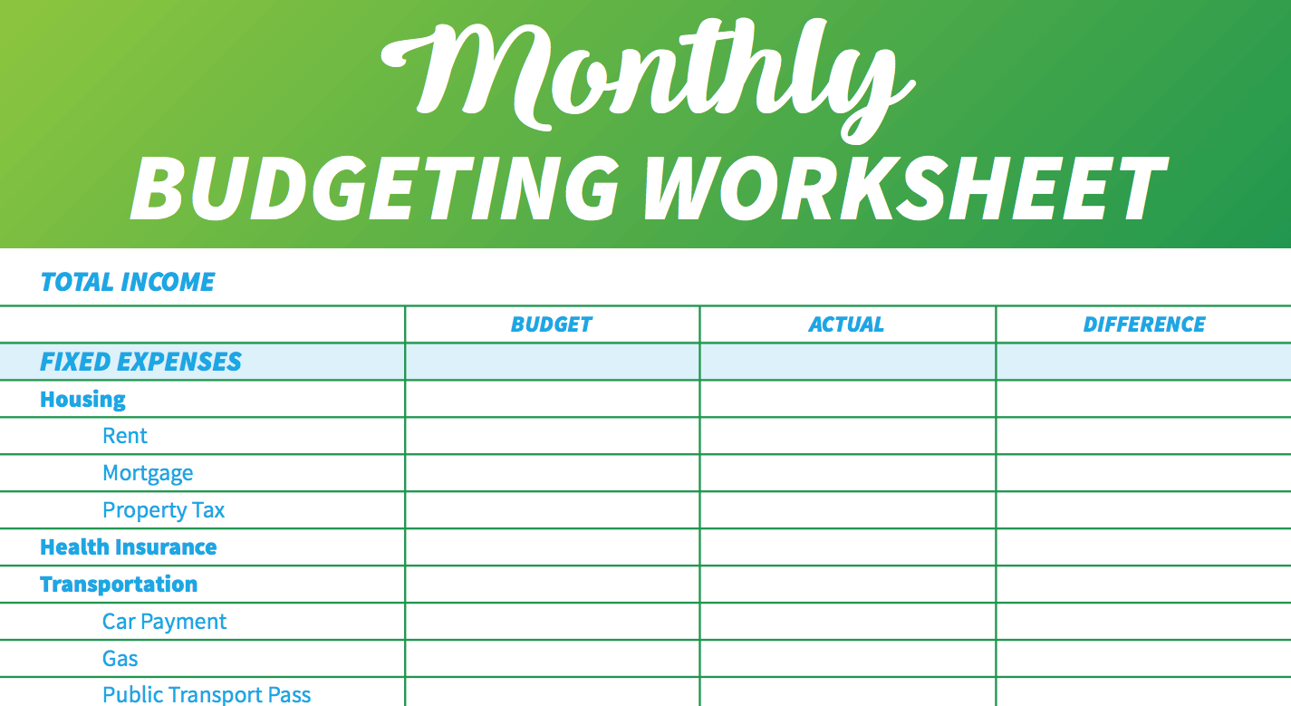 simple monthly budget excel template