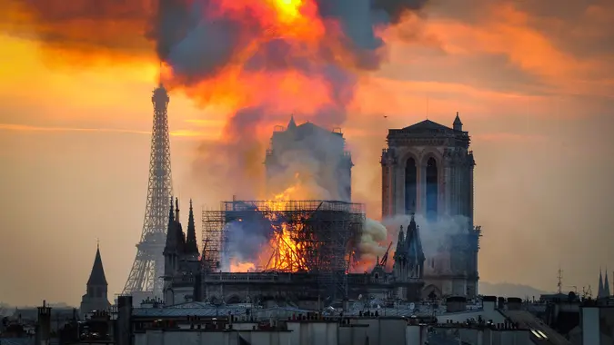 Notre Dame cathedral caught on fire