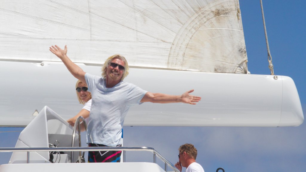 Photo by Ingrid Abery/REX/Shutterstock Sir Richard Branson on his 105ft catamaran Necker Belle, Tortola, British Virgin Islands Sir Richard Branson's 105ft Catamaran Necker Belle, Tortola, British Virgin Islands - 03 Apr 2011