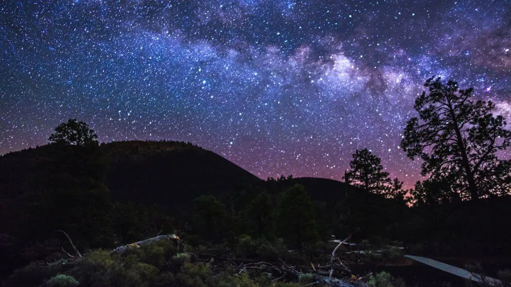 Sunset Crater Volcano National Monument is one of several Dark Sky Places neighboring the Coconino National Forest.