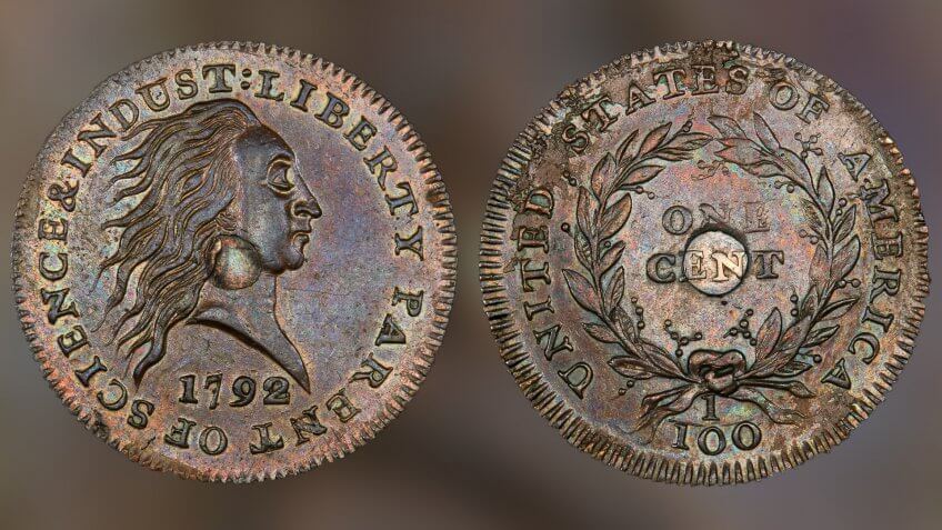 US 1792 1C Pattern Silver Center Cent by Robert Berch
