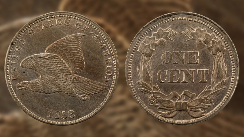 US 1858 1 cent Flying Eagle Penny