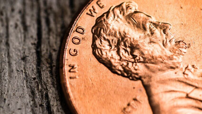 US penny with Abraham Lincoln