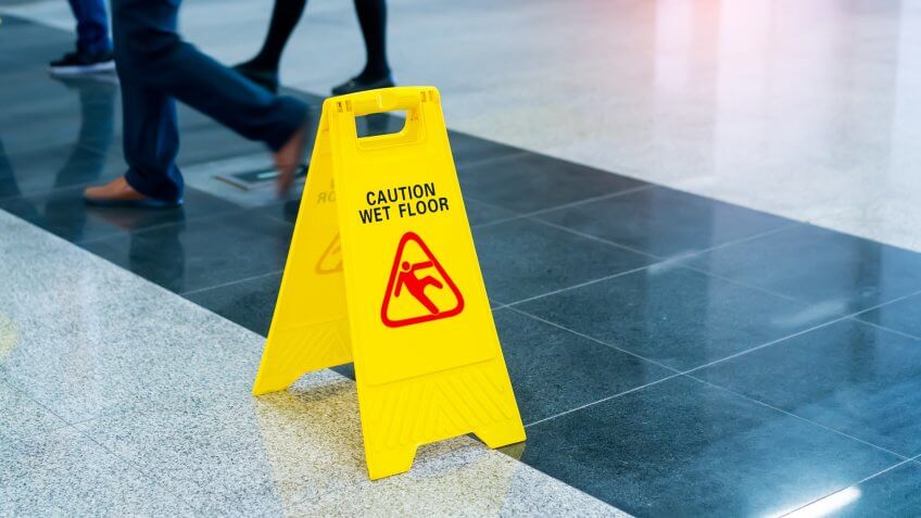 Caution wet floor.