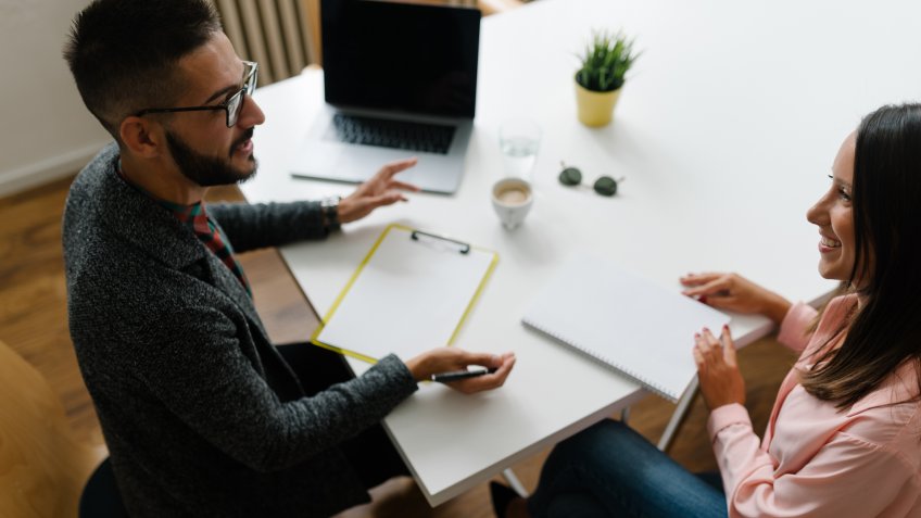 guy interviewing with potential employee