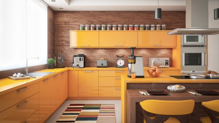 summer lily orange kitchen