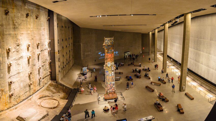 New York, NY, USA - June, 2016: Interior of the 9/11 National Memorial Museum in New York City - United States of America.