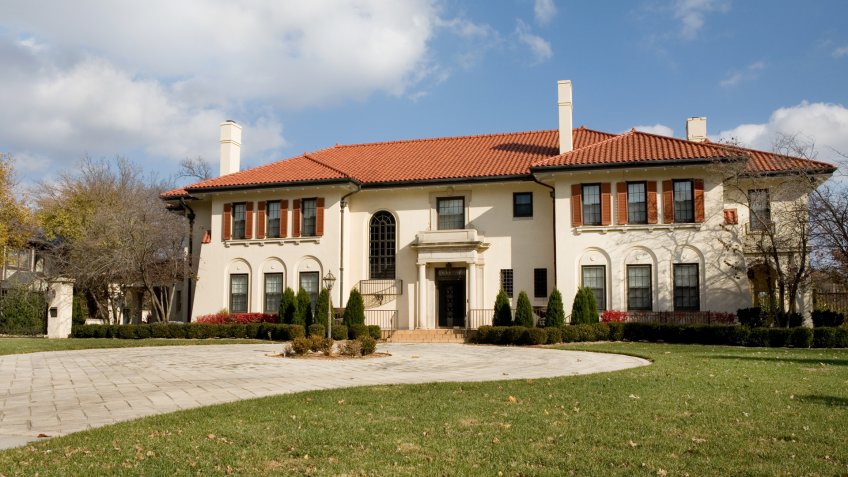 Spanish Architecture Mansion in Midwest, Luxury Home.
