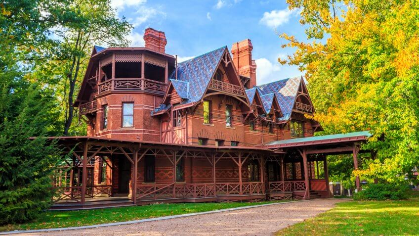 Hartford, CT- OCTOBER 15: The Mark Twain House and Museum on October 15, 2014.