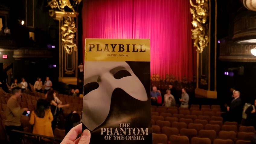 After the performance, Broadway of The Phantom of the opera on its 30th year anniversary, Time Square, New York, USA on September 30, 2018 - Image.