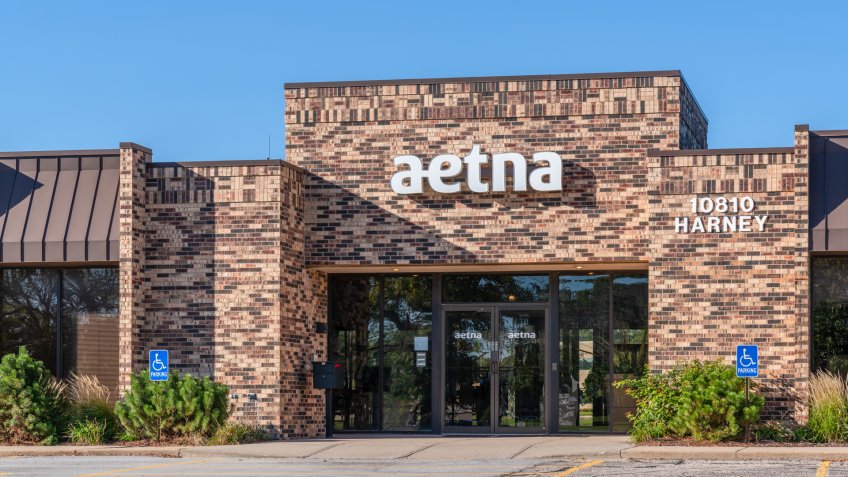 An Aetna office building at 10810 Harney Street in Omaha, Nebraska.
