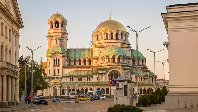 Sofia, Bulgaria - October 11, 2014: The St. Alexander Nevsky Cathedral