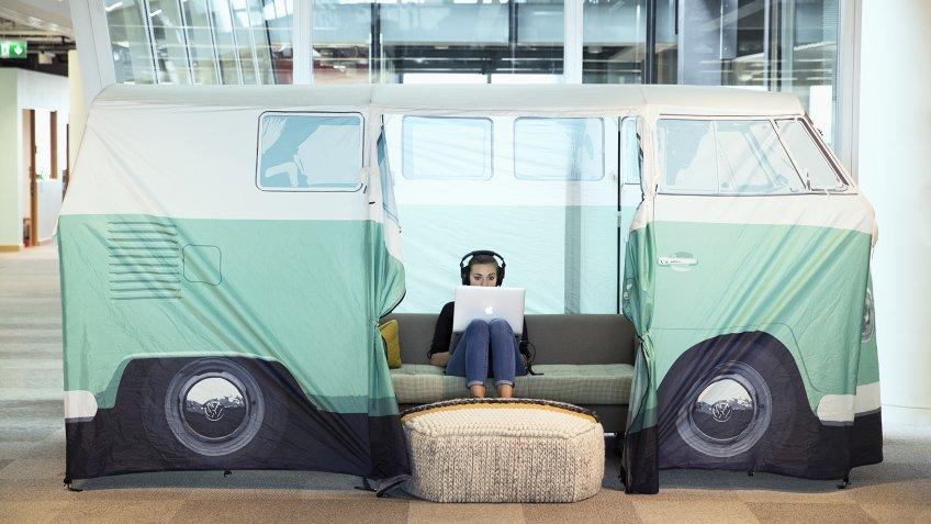 Teams at Facebook are encouraged to make their workspace their own, like this one in our London office.