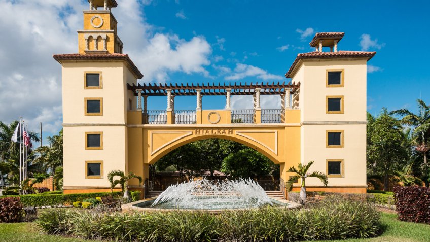 "The entrance to the Municipality of Hialeah.