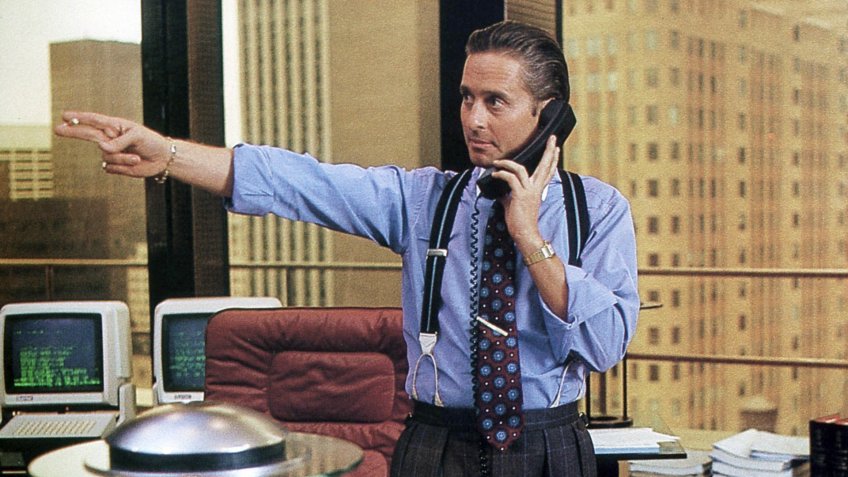 Michael Douglas in the 1987 film WALL STREET