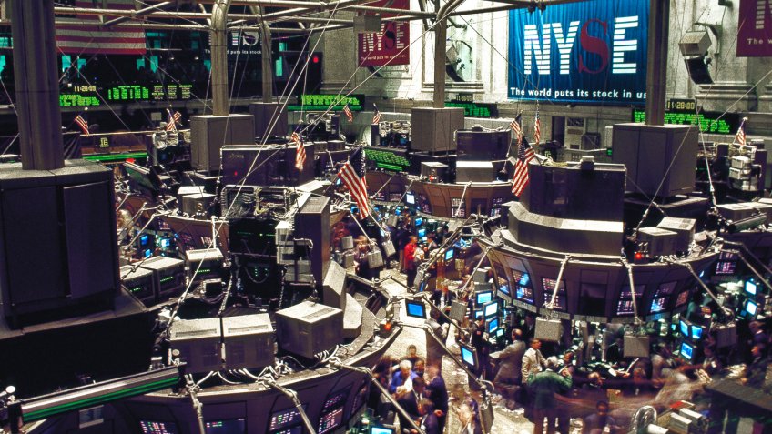 The New York Stock Exchange trading floor on Wall Street.