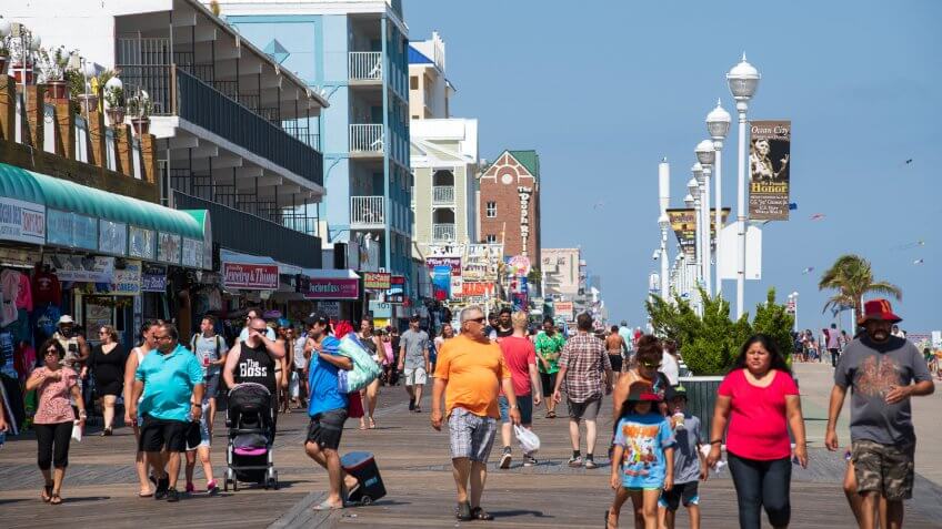 Ocean City Maryland oceanfront boardwalk