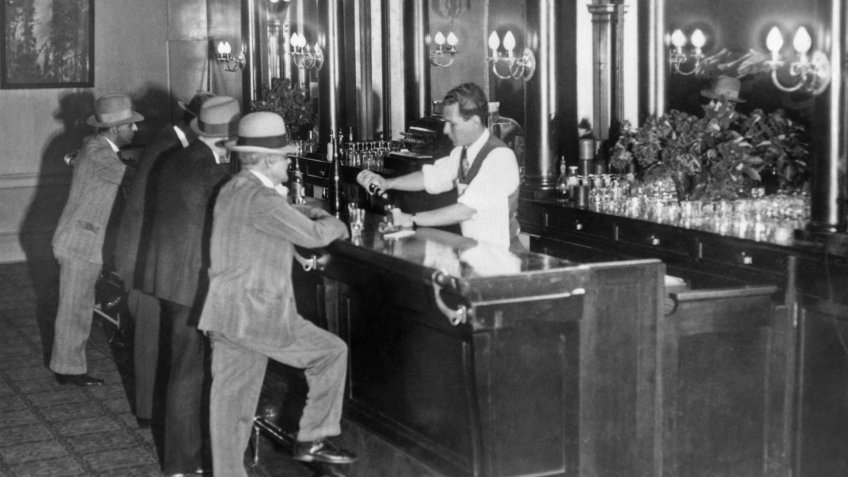 Patrons at a speakeasy in San Francisco in 1931