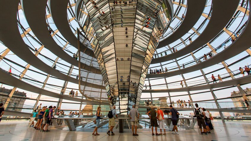 Reichstag Building by Norman Foster in Berlin Germany