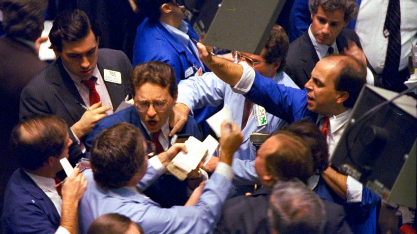 Stock market crash in 1987 New York USA