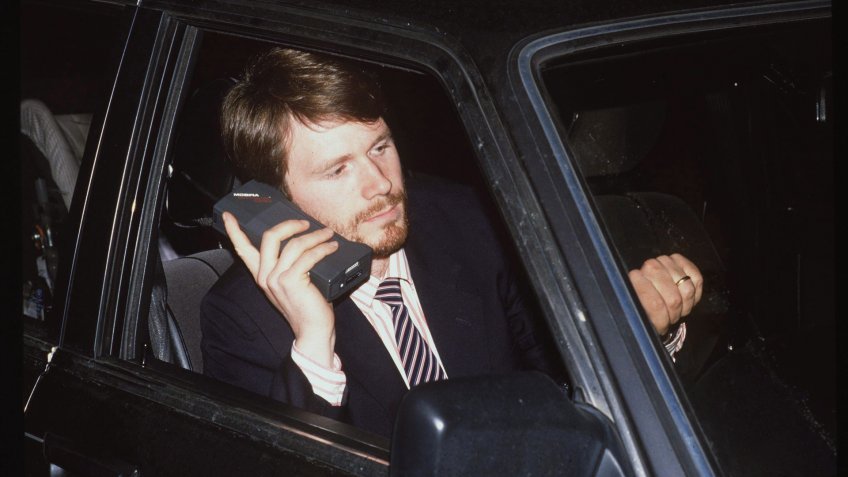 Yuppie with Mobile Phone in 1988