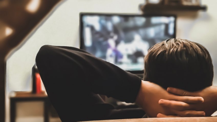guy watching cable television