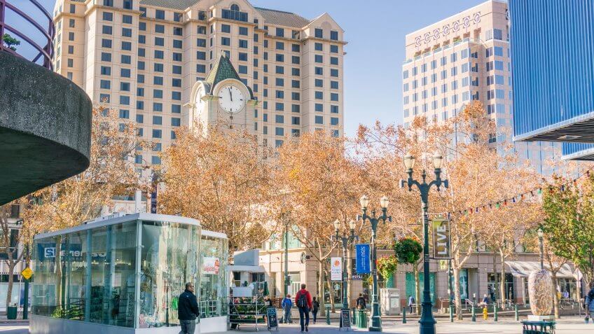 pedestrians in Downtown San Jose California