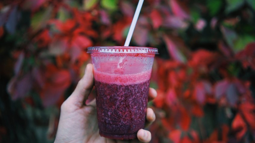 red iced juice or smoothie