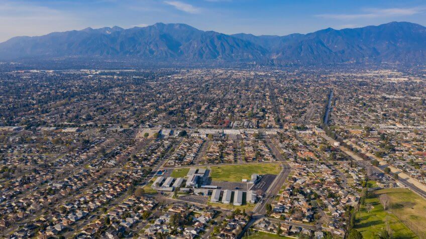 Aerial view of the beautiful Arcadia area at Los Angeles, California - Image.