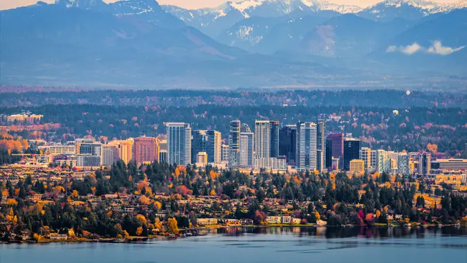 Bellevue Washington aerial view