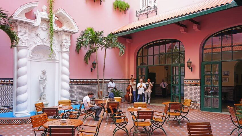 HAVANA, CUBA -3 FEB 2017- The landmark historic Hotel Sevilla Havana, formerly a Sofitel, is now a luxury Mercure hotel managed by Accor.