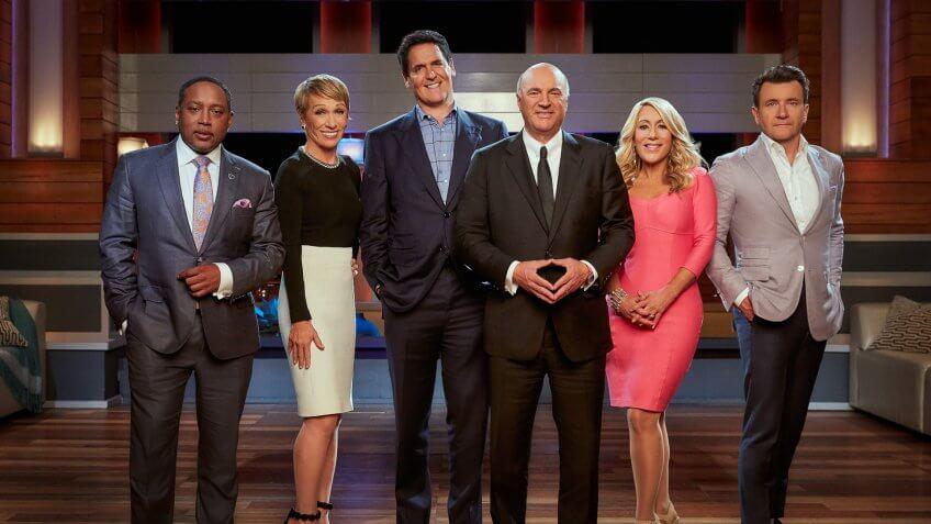 SHARK TANK Daymond John, Barbara Corcoran, Mark Cuban, Kevin O'Leary, Lori Greiner and Robert Herjavec are the "Sharks" on ABC's "Shark Tank.
