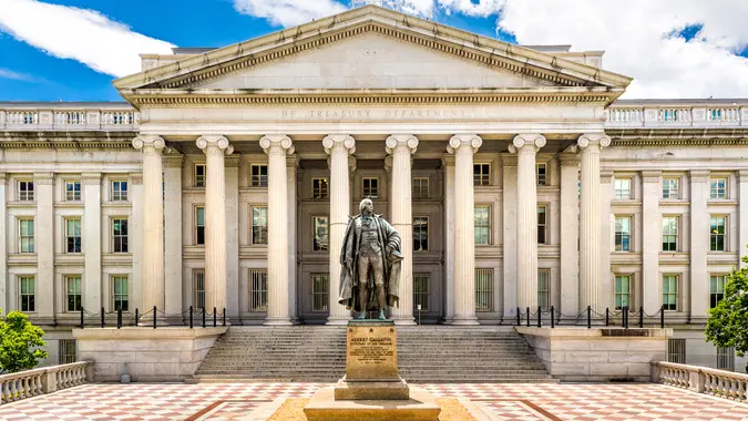 WASHINGTON DC - JUNE 24, 2017: The Treasury Building in Washington D.