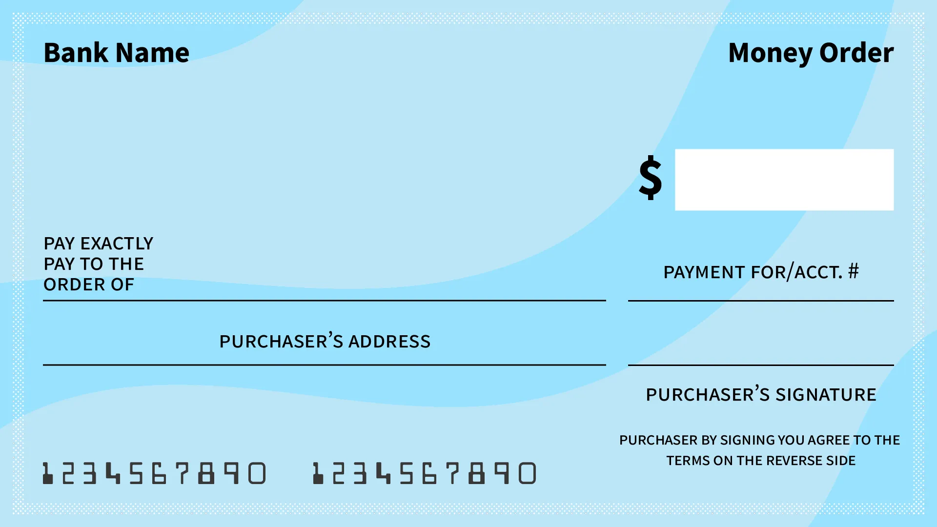 Bank of store america money order