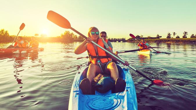 Kayaking and canoeing with family.