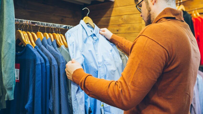man make shopping in store.