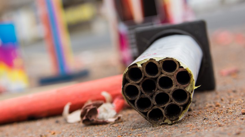 empty firework on the ground