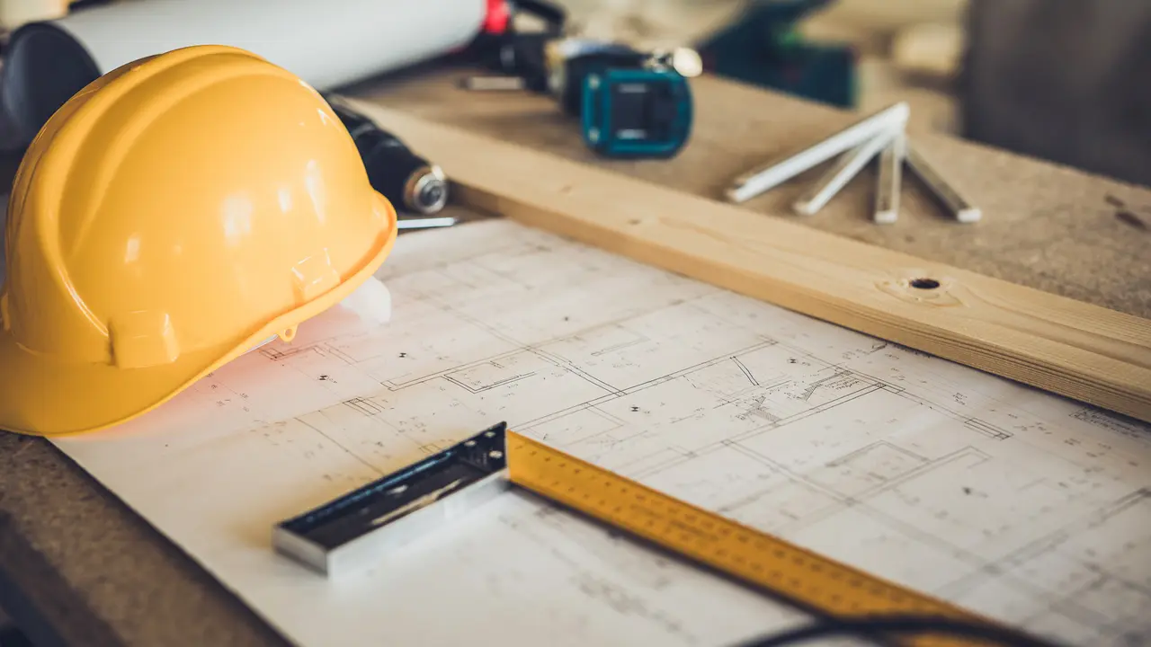 Manual worker's equipment at construction site without people.