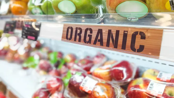sustainable organic produce in market