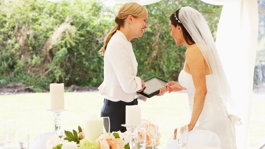 wedding day of coordinator with bride