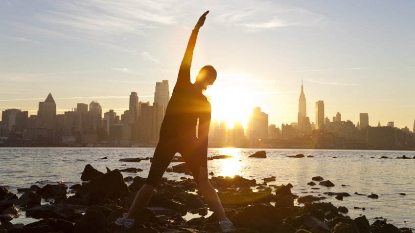 woman exercising in New York City