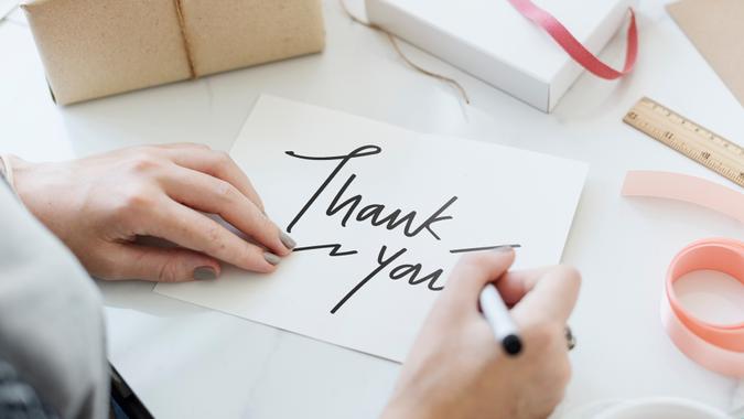 writing a thank you letter