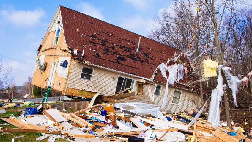 Tornado damage in Lapeer, Michigan