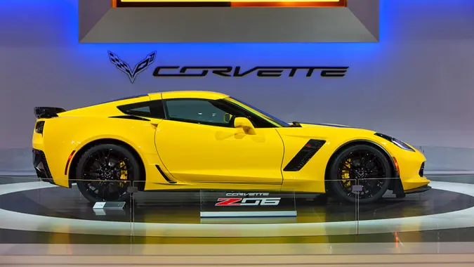 CHICAGO - FEBRUARY 7 : A 2015 Chevy Corvette Z06 on display at the Chicago Auto Show media preview February 7, 2014 in Chicago, Illinois.