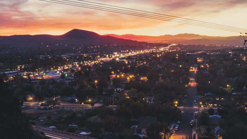 Hurricane town sunset view, Utah - Image.