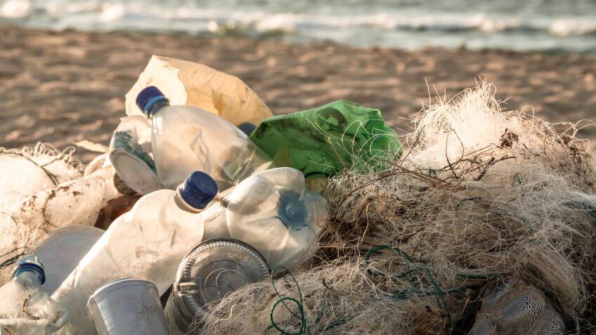 Beach pollution.